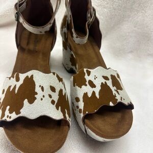 Pierre Dumas Cow Print Wedges